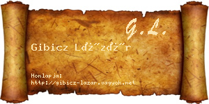 Gibicz Lázár névjegykártya